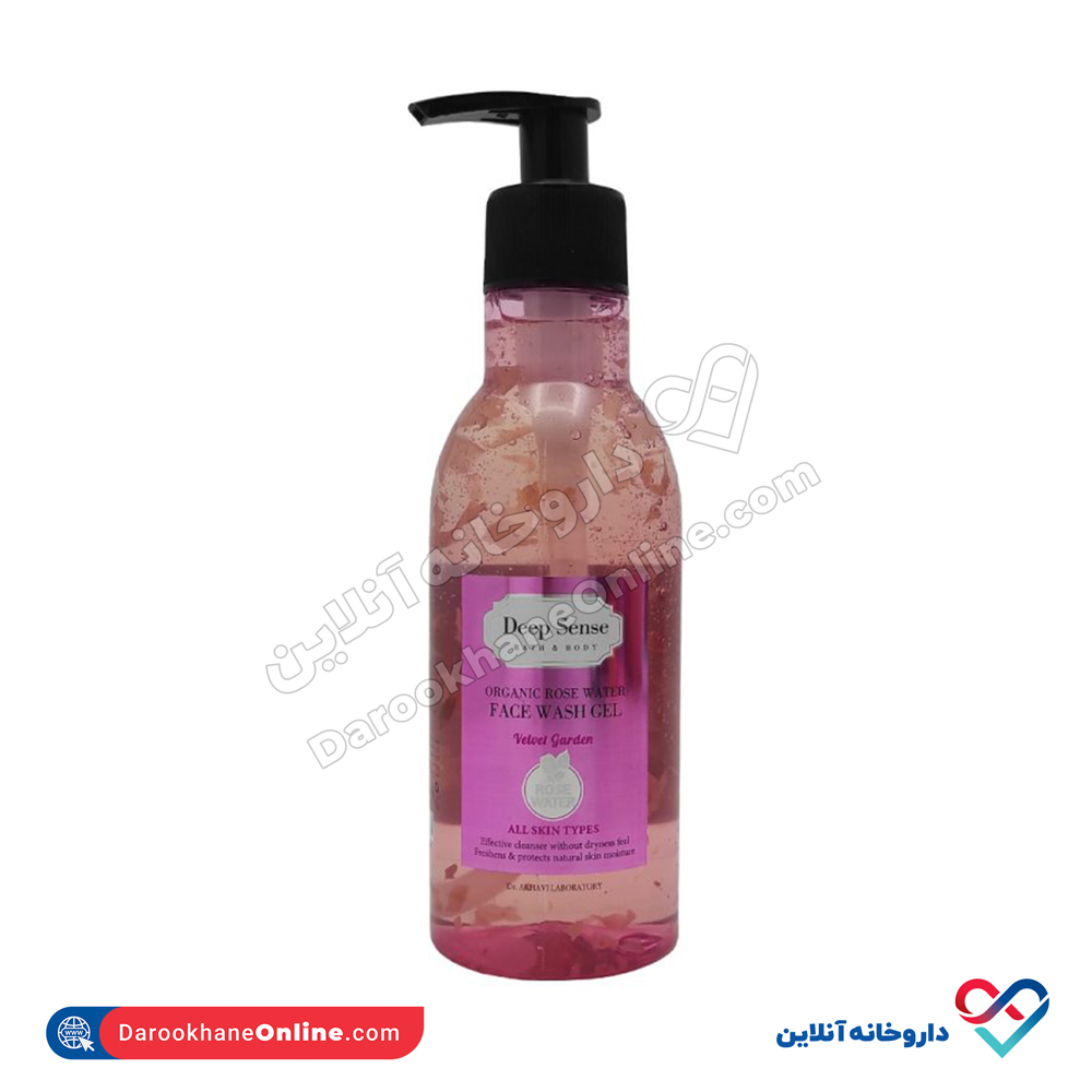 ژل شستشوی صورت گلاب دیپ سنس مناسب انواع پوست 250 میل - Image 1